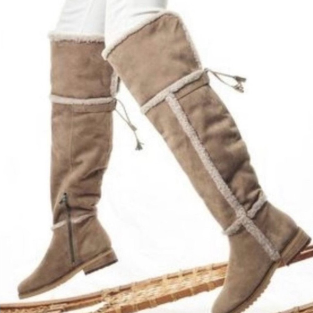 Frye Taupe Over-the-Knee Boots